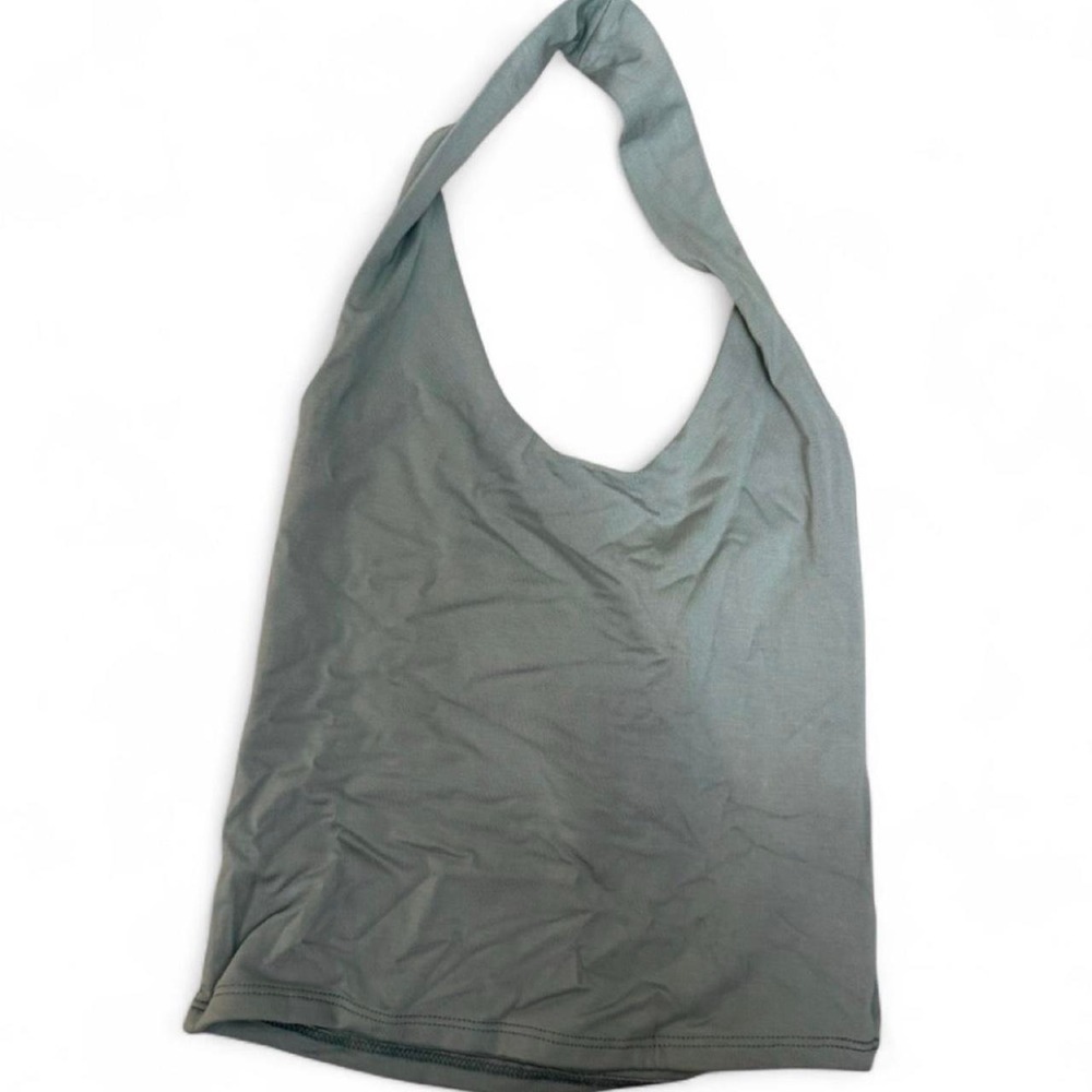 Threaded Rose sage green halter tank
